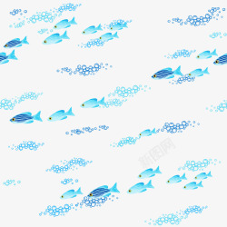 海洋小鱼卡通世界海洋日蓝色小鱼背景pn矢量图高清图片