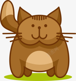 棕色可爱卡通小猫咪矢量图素材