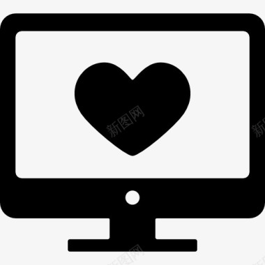 致爱电脑屏幕的心图标图标