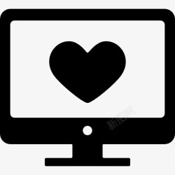 监测电脑屏幕的心图标高清图片