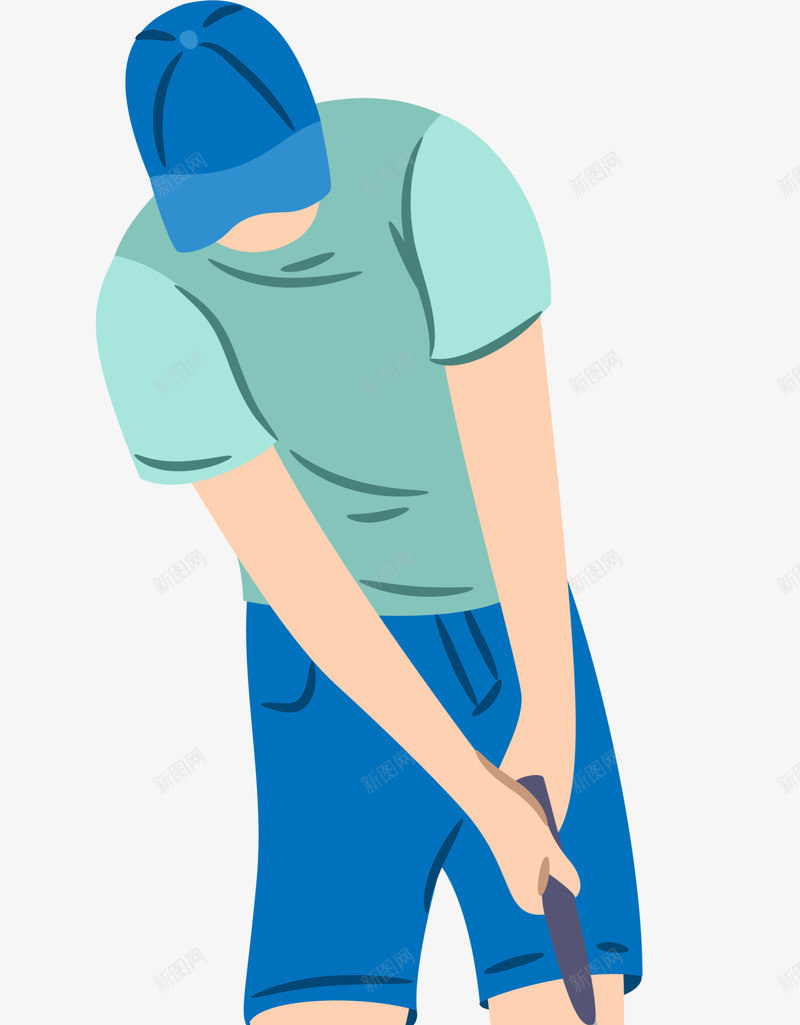 打高尔夫的男人插画png免抠素材_88icon https://88icon.com 商务运动 戴着帽子 打高尔夫 男人插画 绿色衣服 高端运动