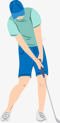 绿色帽子png打高尔夫的男人插画高清图片