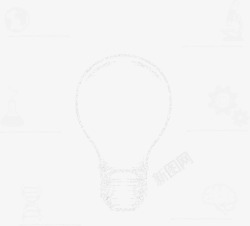 手绘灯泡与齿轮素材