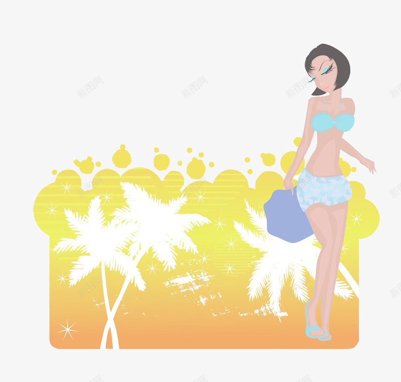 穿泳衣的女孩png免抠素材_88icon https://88icon.com 女孩 度假 沙滩 泳衣