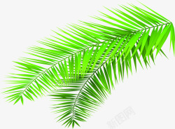 创意手绘绿色的竹子树叶素材