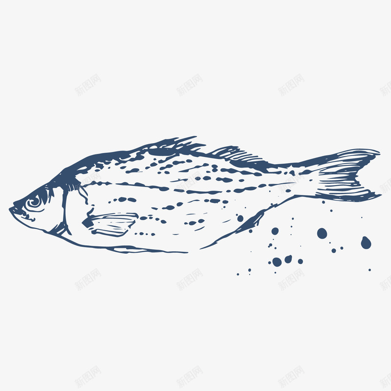 黑色水墨鱼类元素png免抠素材_88icon https://88icon.com 卡通 手绘 插画 纹理 线稿 质感 鱼类 鱼鳍 黑色