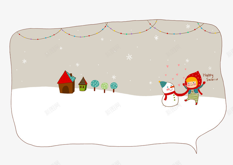 雪地上的雪人和小红帽png免抠素材_88icon https://88icon.com 冬天的美景 冬雪 小红帽 雪人 雪地