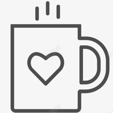 马克杯咖啡杯喝热马克杯情人节温暖valent图标图标