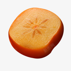 切开的甜脆柿子实物素材