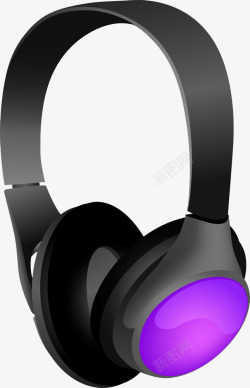 耳机上的紫色机盖素材