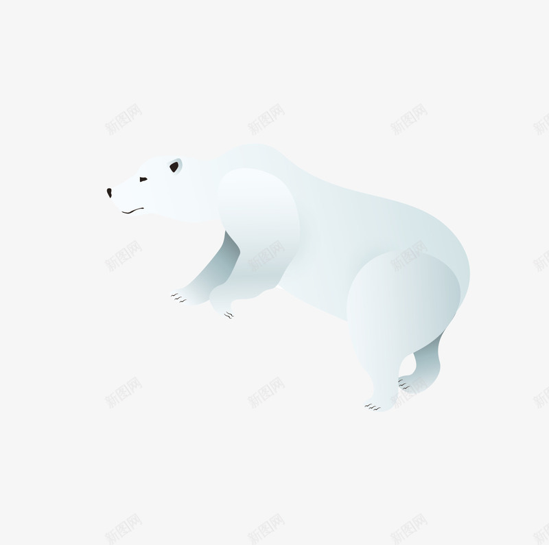 手绘北极熊png免抠素材_88icon https://88icon.com 冬天 北极熊 手绘 矢量北极熊