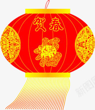 红色卡通贺春福字灯笼png免抠素材_88icon https://88icon.com 卡通 灯笼 红色 贺春