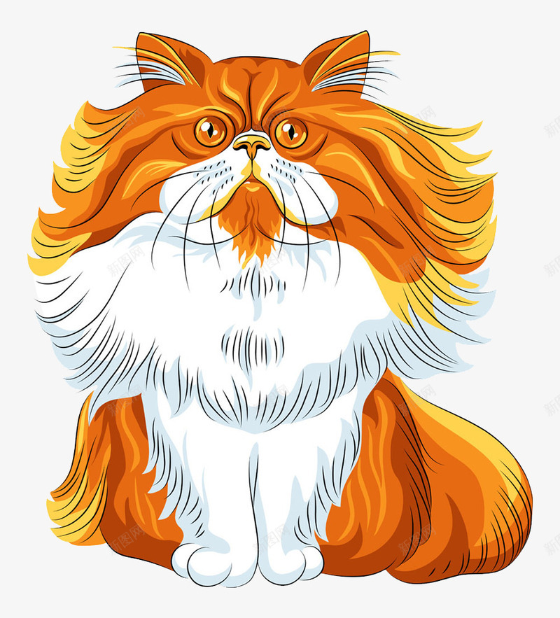 卡通大花猫png免抠素材_88icon https://88icon.com 卡通动物 大花猫 小猫 肥猫