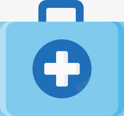 彩色小箱子蓝色医药箱标矢量图图标高清图片