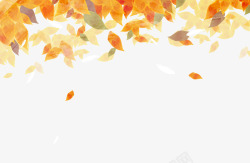 深秋唯美水彩深秋树叶高清图片