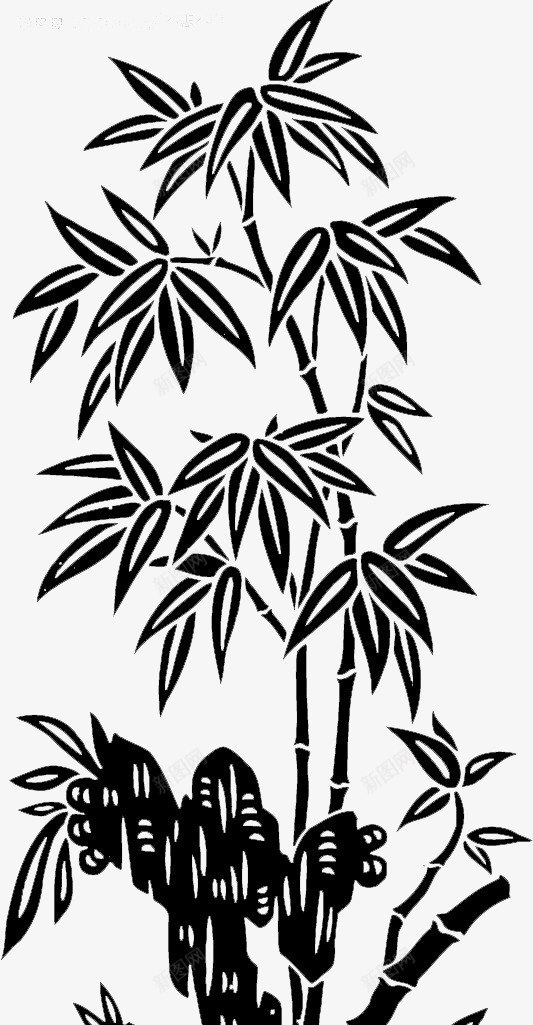 中国风黑色竹子画png免抠素材_88icon https://88icon.com PNG 中国风 国画竹 竹子 黑色