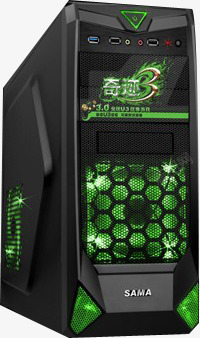 绿色电脑主机七夕情人节素材