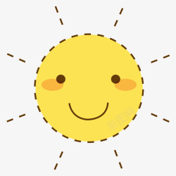 卡通手绘黄色可爱的太阳素材
