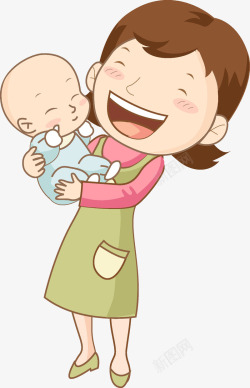 妈妈抱宝宝漫画抱孩子的妈妈高清图片