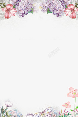 绣球花314白色情人节绣球花边框高清图片