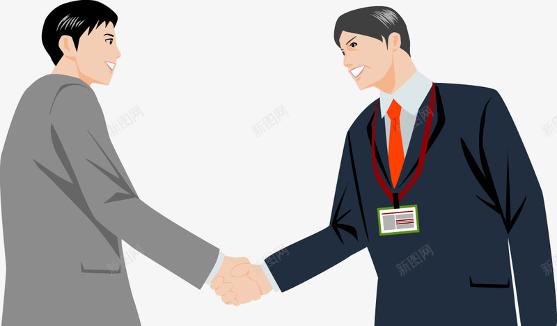 商务男人合作握手手绘png免抠素材_88icon https://88icon.com 合作 商务男人 握手