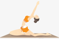 瑜伽女孩手绘人物插图做瑜伽健康运动插画高清图片