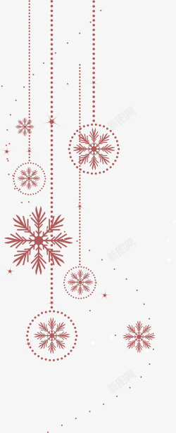 冬日挂饰冬日褐色雪花圣诞球高清图片