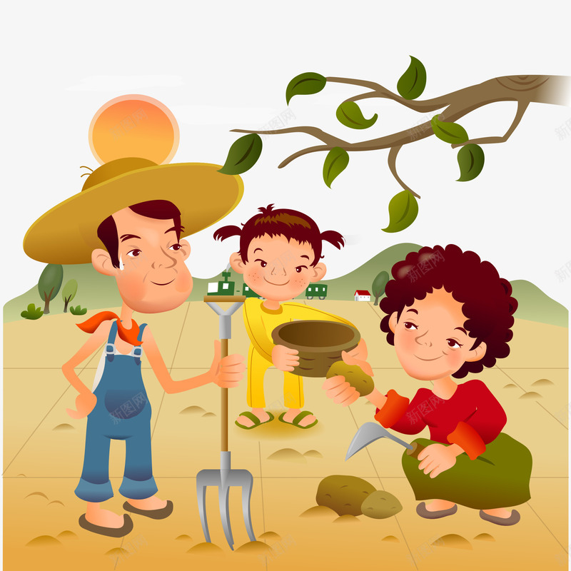 家庭插画矢量图ai免抠素材_88icon https://88icon.com 父母 男孩 重色 矢量图