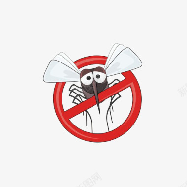 疾病预防卡通禁止蚊子疾病预防宣传图标免图标