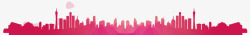 粉色城市情人节粉色城市剪影背景高清图片
