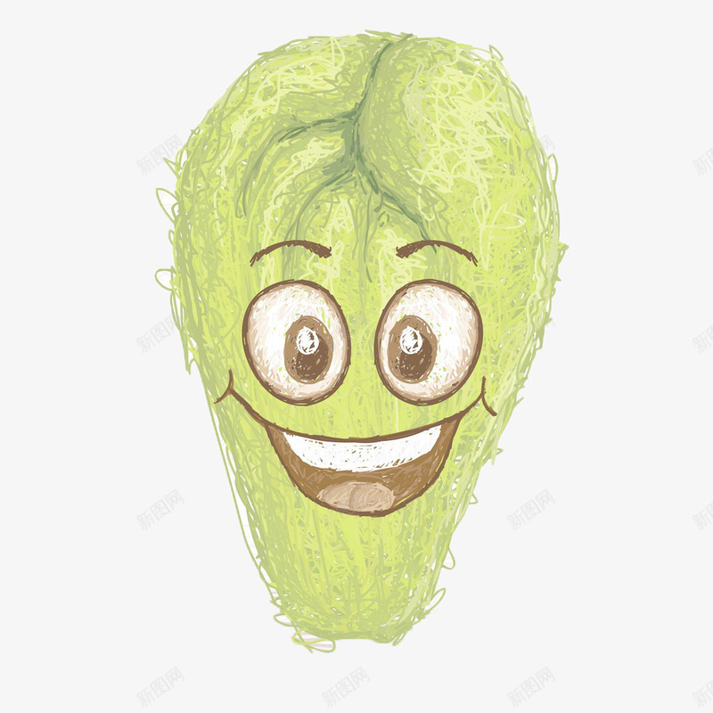 佛手瓜卡通漫画造型png免抠素材_88icon https://88icon.com 佛手瓜 卡通 拟人 植物 漫画造型 笑脸 葫芦科