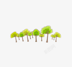 树木小树小森林手绘元素素材