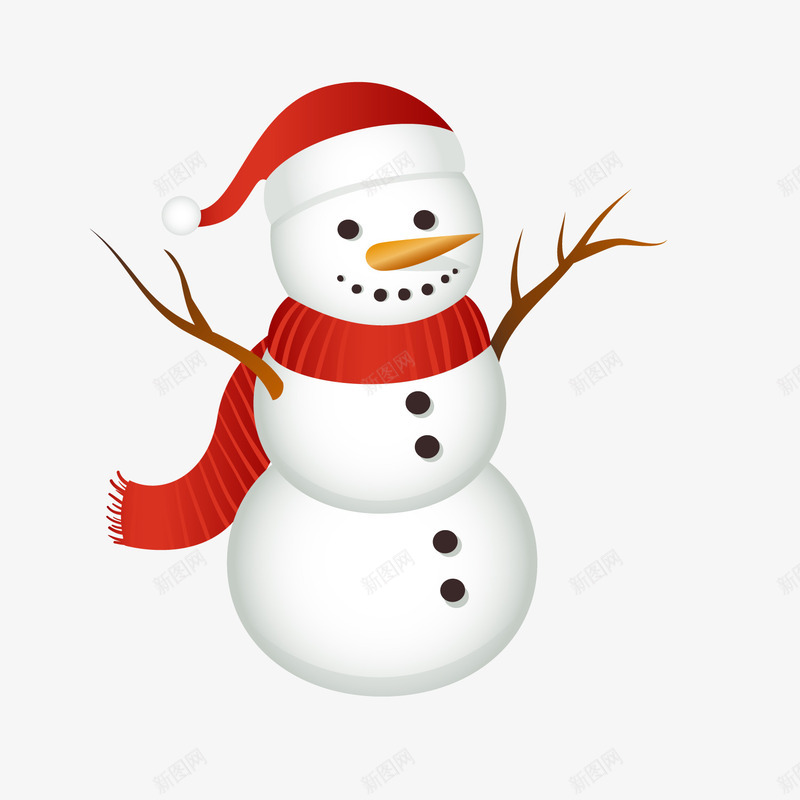 一个扁平化面向右边的雪人矢量图ai免抠素材_88icon https://88icon.com 一个雪人 冬天 圣诞帽子 红色围巾 雪白 面向右边 矢量图