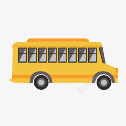 黄色巴士黄色创意学校巴士矢量图高清图片