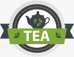 茶饮标签矢量图素材