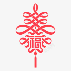 新年红色创意中国结素材
