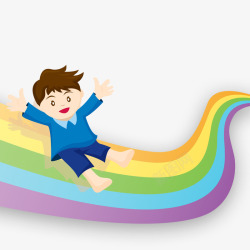 创意彩虹儿童节插画素材