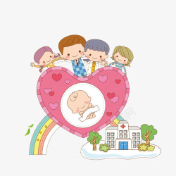 母婴保健妇幼保健医院插画图标高清图片