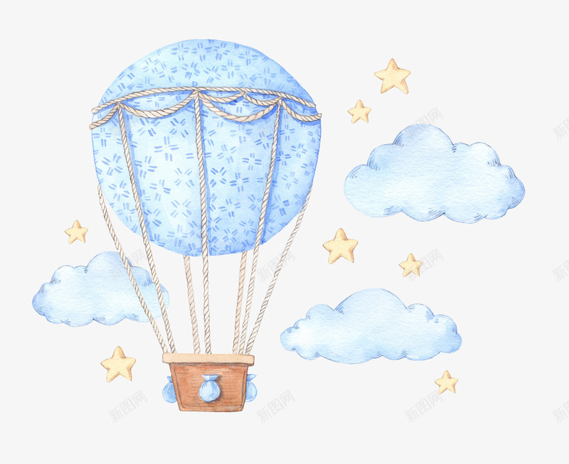 卡通手绘浅蓝色的热气球png免抠素材_88icon https://88icon.com 云朵 创意 创意设计 卡通手绘 吊篮 排忧解难 星星 水彩 浅蓝色 漂亮 灵感 热气球 空气球 解决方法的图标