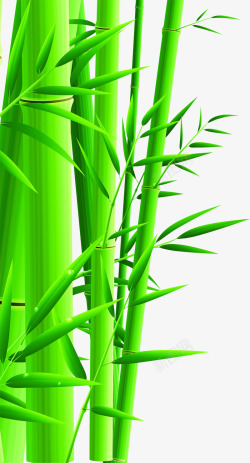 绿色卡通艺术手绘竹子素材