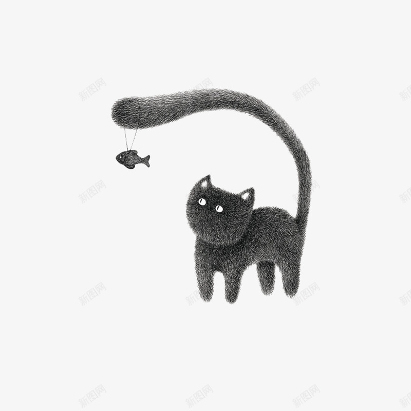 可爱的小猫png免抠素材_88icon https://88icon.com 动物 卡通 可爱 猫吃饭 猫吃鱼