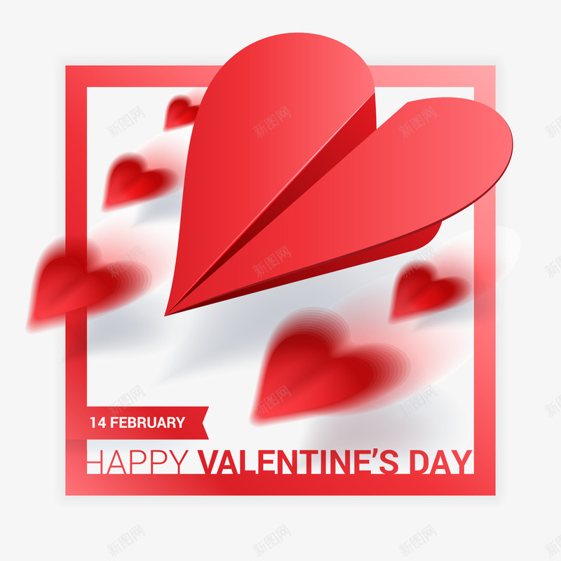 红色情人节折纸爱心飞机矢量图ai免抠素材_88icon https://88icon.com day happy valentines 七夕素材 心形 情人节装饰 爱心 红色 红色卡片 红色心形折纸 矢量图