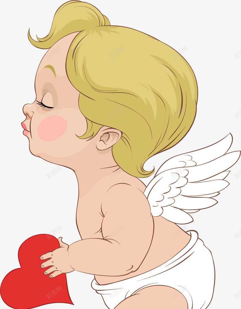 情人节爱神丘比特png免抠素材_88icon https://88icon.com 开心 情人节 爱情 爱神丘比特 白色翅膀 红色爱心
