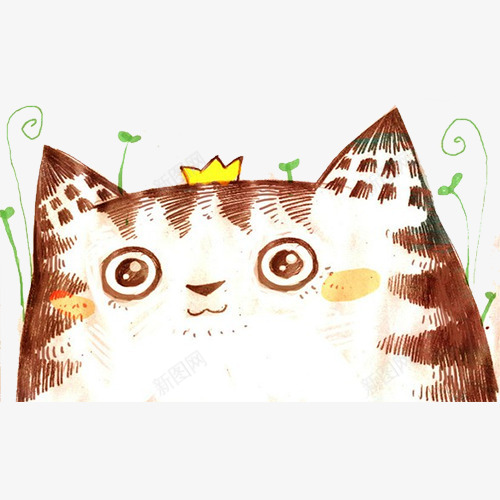 手绘水彩绘画可爱动物小猫咪png免抠素材_88icon https://88icon.com 动物 可爱 小猫咪 手绘 水彩 绘画