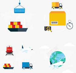 货物运输环球运输插画高清图片
