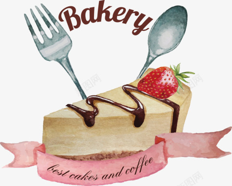 水彩人物插画创意彩色蛋糕甜点图标图标