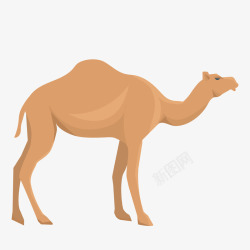 可爱骆驼灰色创意骆驼元素矢量图高清图片