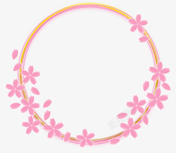情人节粉色花朵框架素材
