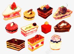 美食大餐卡通手绘草莓蛋糕高清图片