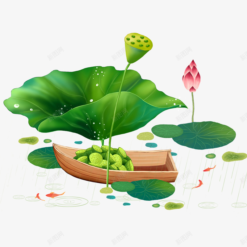 创意荷叶荷花png图片免费下载-素材cefdjoc-88ICON